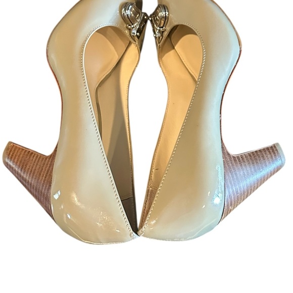 NWOT Coach Sage Peep Toe Heels with Metal Buckle - Picture 6 of 8